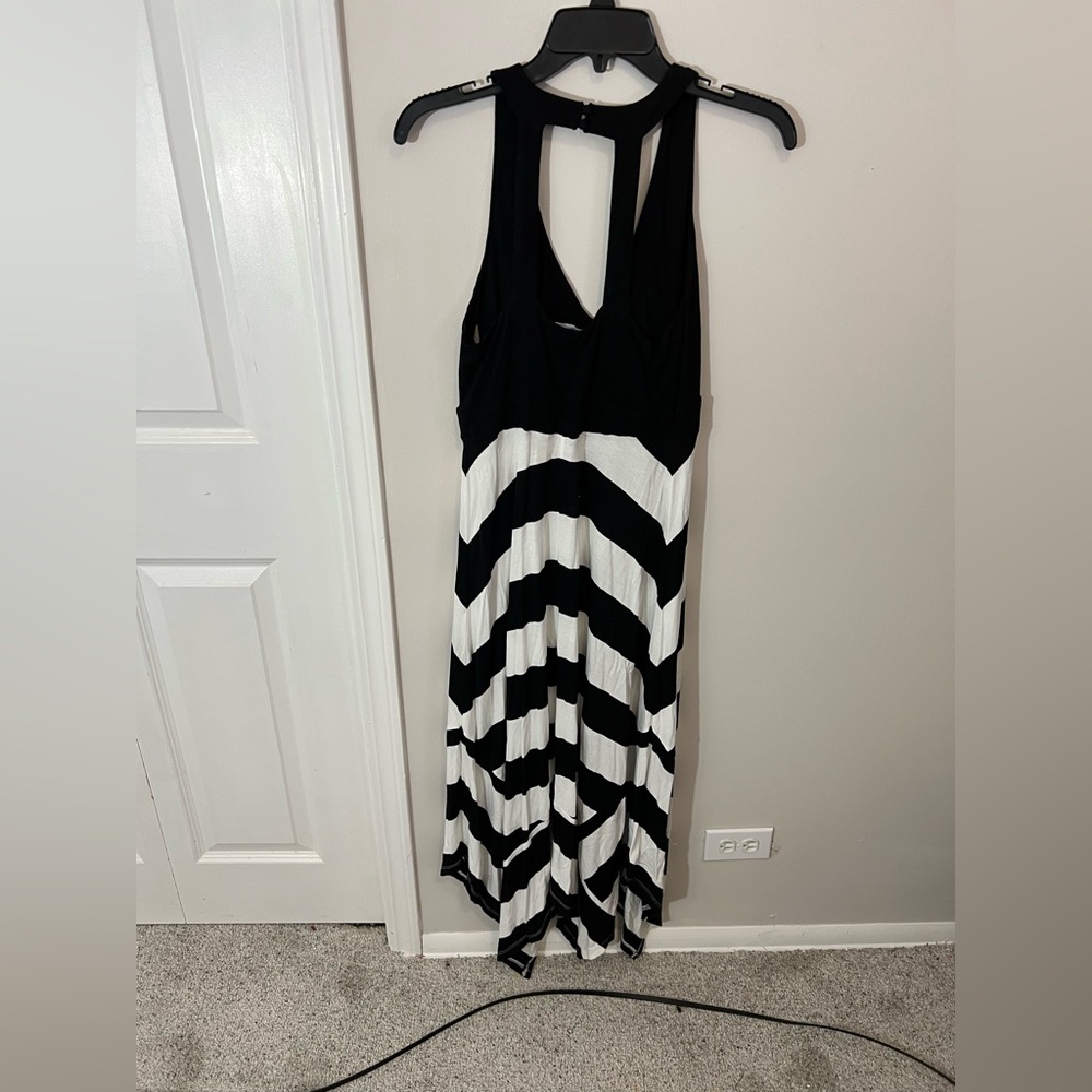 Women's Inc International Concepts Striped Maxi Dress Black White Striped - Picture 4 of 7